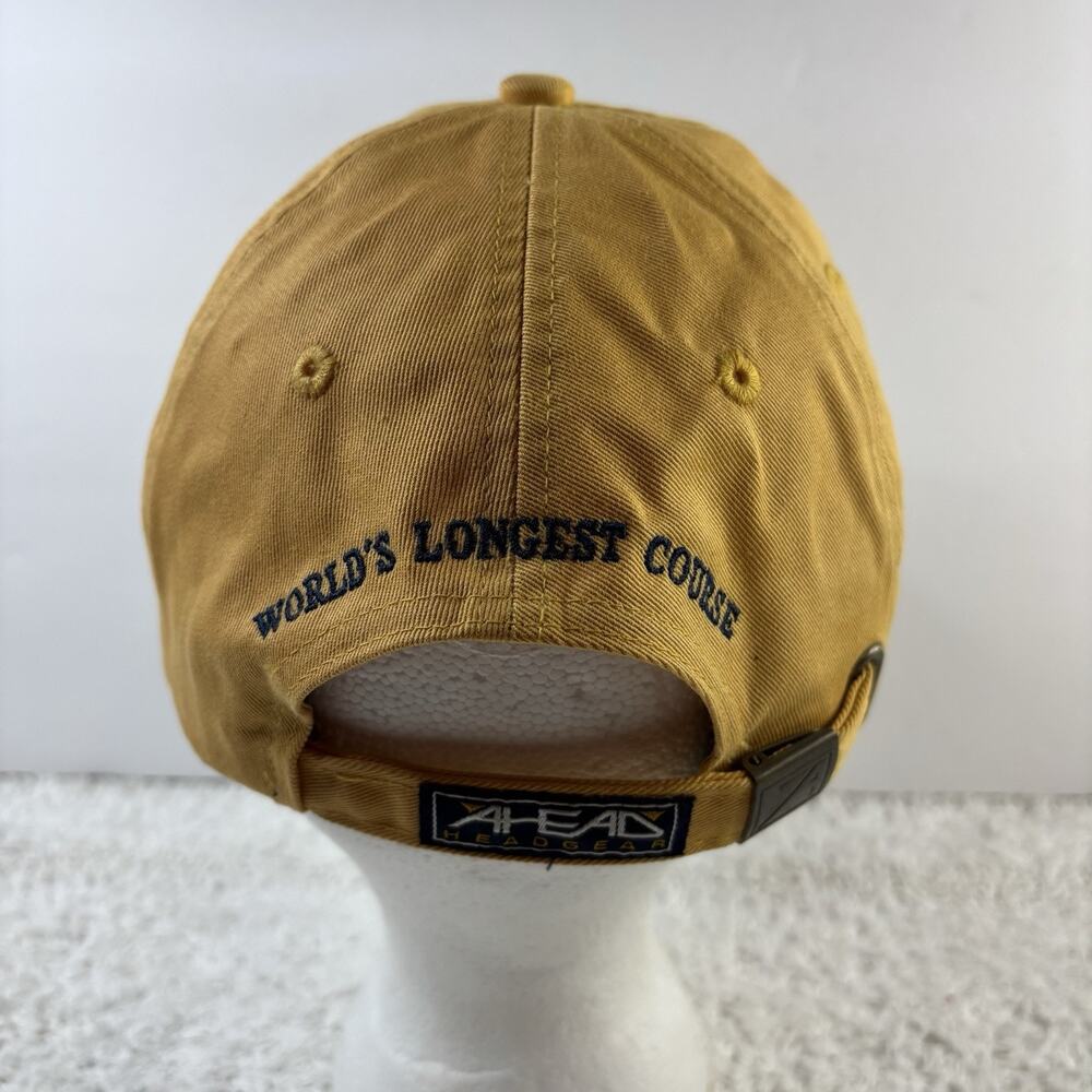 Vintage Ahead golf hat "World's Longest Course" yellow with blue logo, cotton - Picture 3 of 7